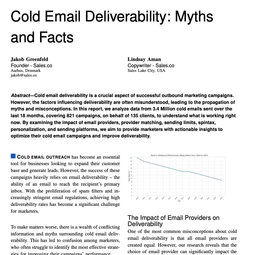Cold Email Deliverability Guide