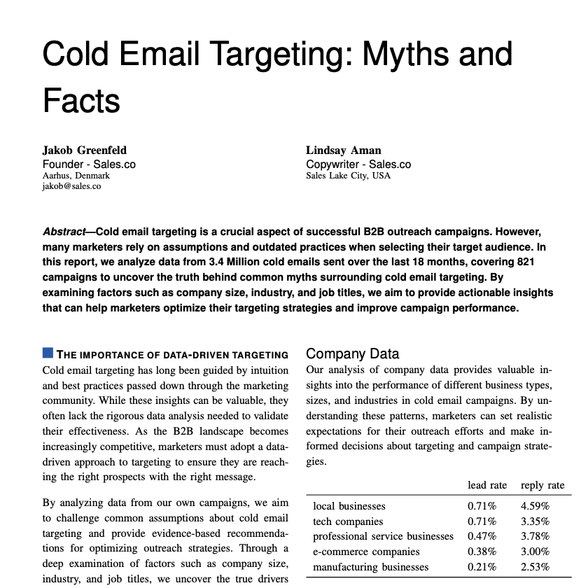 Cold Email Targeting